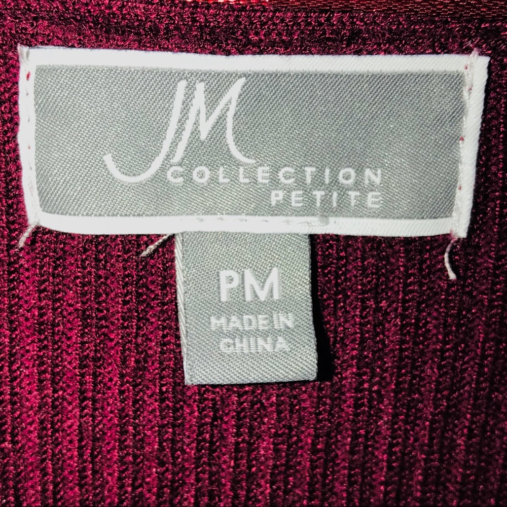 JM Collection Maroon Ribbed Cardigan - Picture 4 of 4
